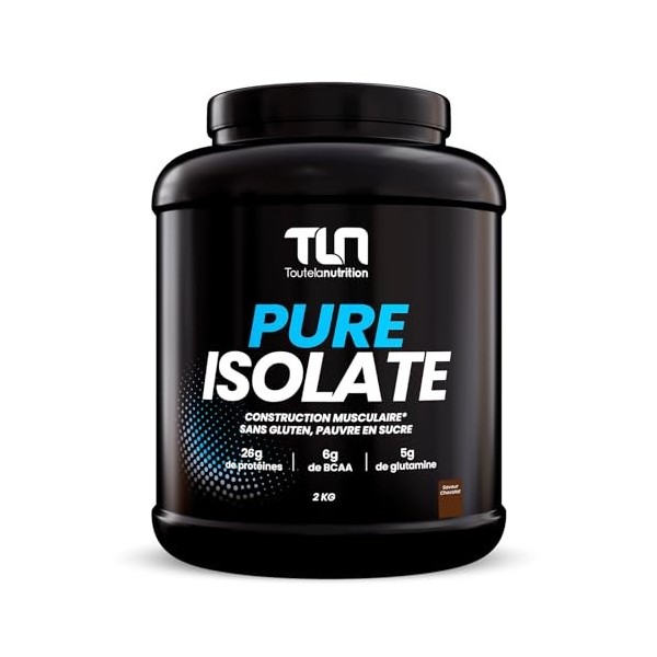 PURE ISOLATE | Isolat de Protéines en Poudre | Jusqu’à 90% de Protéines | Riche en BCAA et Glutamine | Proteine Musculation R