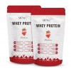 Menufit Whey Protéines en poudre 1000 g fraise 2 x 500 g , poudre de protéines pour le développement musculaire, poudre de p