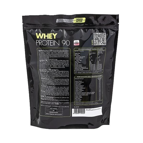 + Watt Whey Protein 90 Protéines del Siero del Latte Gusto Fragola, 750 g