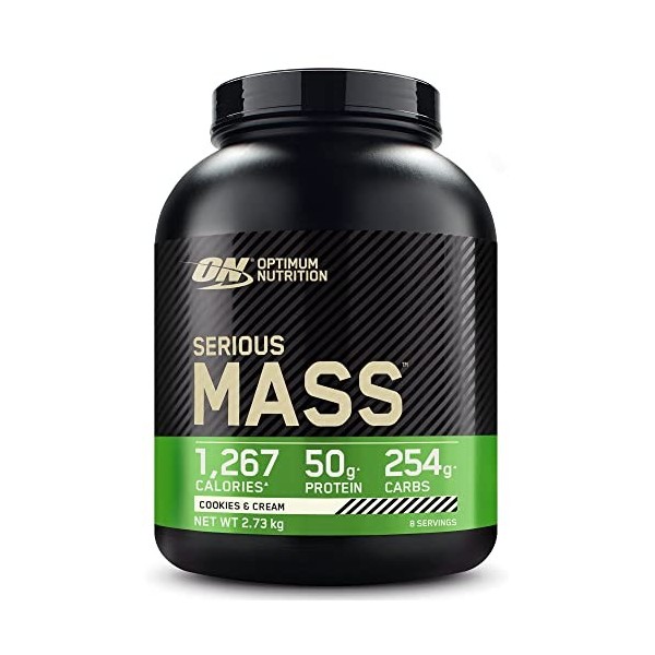 Optimum Nutrition Serious Mass Poudre de Protéine Gain de Masse Hautement Calorique avec 25 Vitamines et Minéraux, Créatine M