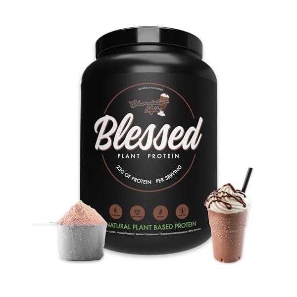 Blessed Vegan Protein Powder - Plant Based Protein Powder Meal Replacement Protein Shake, 23g of Pea Protein Powder, Dairy Fr