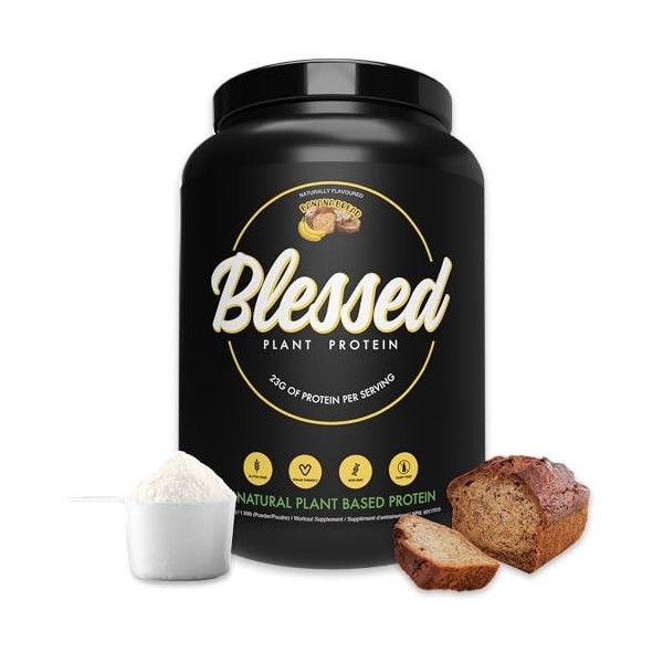 Blessed Vegan Protein Powder - Plant Based Protein Powder Meal Replacement Protein Shake, 23g of Pea Protein Powder, Dairy Fr