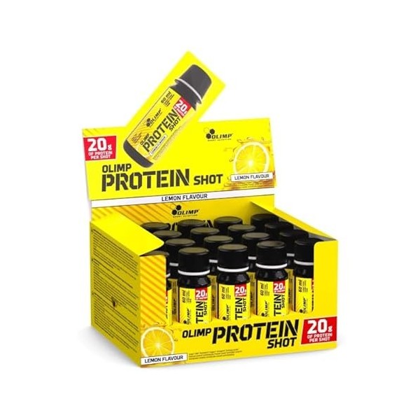 OLIMP PROTEIN SHOT 20x60ml PROTÉINE WHEY WPC COLAGÈNE Citron 