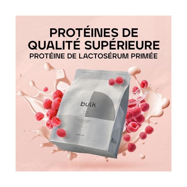 Bulk Protéine Whey en Poudre, Framboise, 2,5 kg