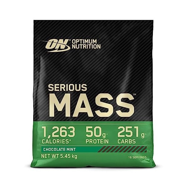 Optimum Nutrition Serious Mass Poudre de Protéine Gain de Masse Hautement Calorique avec 25 Vitamines et Minéraux, Créatine M