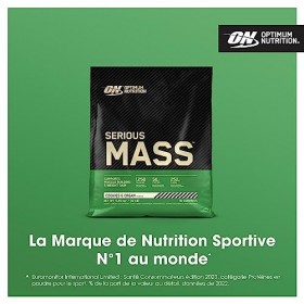 Optimum Nutrition Serious Mass Poudre de Protéine Gain de Masse Hautement Calorique avec 25 Vitamines et Minéraux, Créatine M