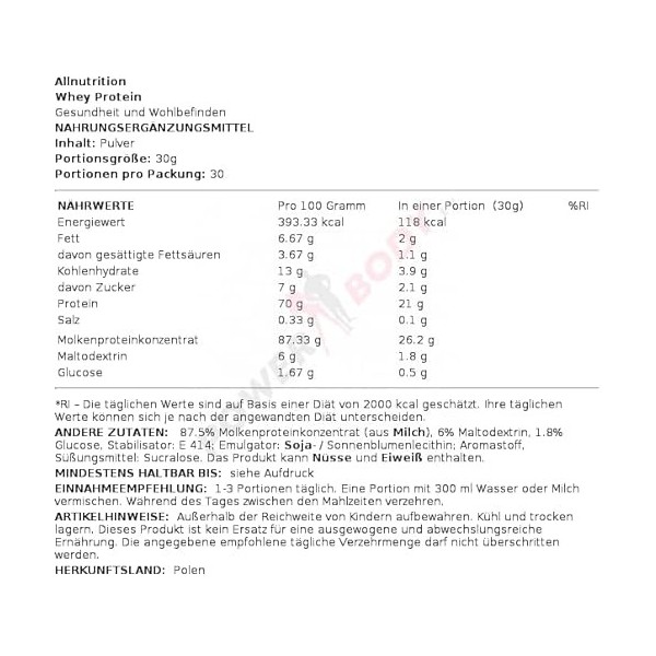 All Nutrition Lactosérum Poudre Protéique Chocolat