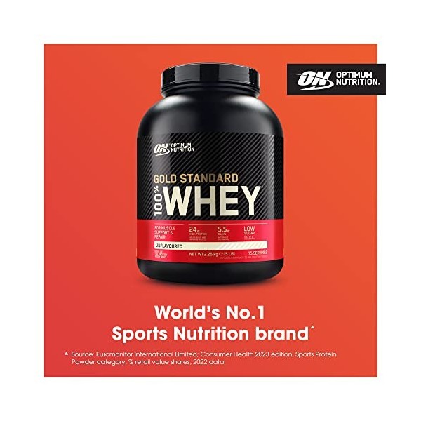 Optimum Nutrition Gold Standard 100% Whey, Poudre de Protéines pour la Construction et la Récupération Musculaire, avec Gluta