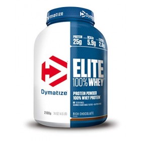 Dymatize Elite Whey Rich Chocolate 2,1 kg - Poudre à Hautes en Protéines et Faibles en Sucres + BCAA
