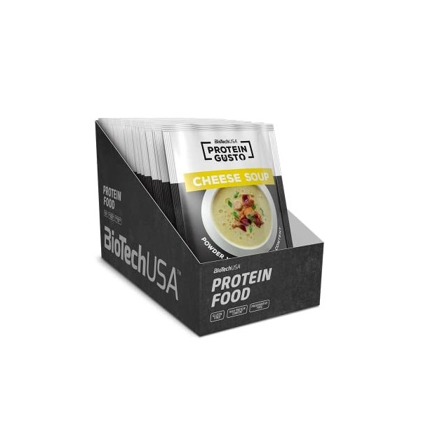 BioTechUSA Protein Soup, Soupe déshydratée, riche en protéine, sans gluten, 10 * 30 g, Fromage