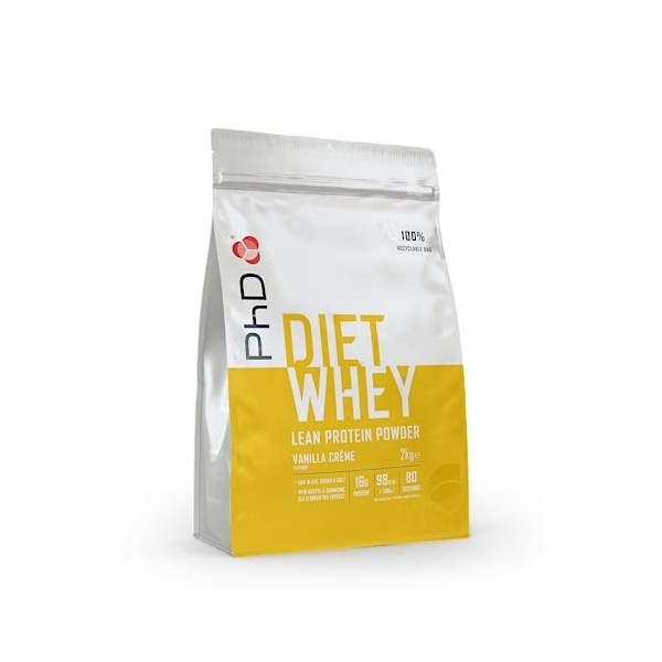 PhD Nutrition | Diet Whey protéine en poudre faible en sucre et en calories avec CLA et L-Carnitine | Pour la musculation | S