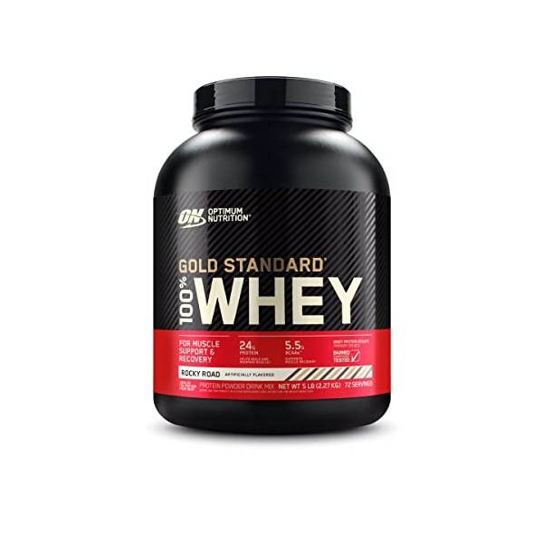 Optimum Nutrition Gold Standard 100% Whey Protéine en Poudre avec Whey Isolate, Proteines Musculation Prise de Masse, Rocky R