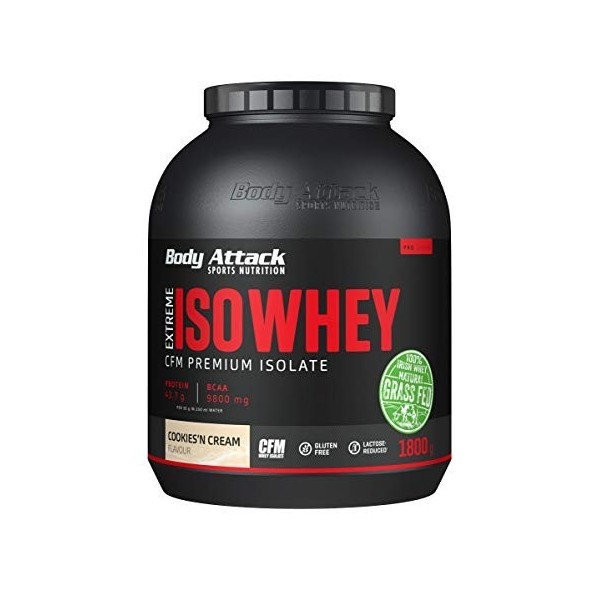 Body Attack Whey Protéine Extreme Deluxe-Protein powder avec des acides aminés, Complexe triple-Whey, CFM Whey Isolate-Parfai