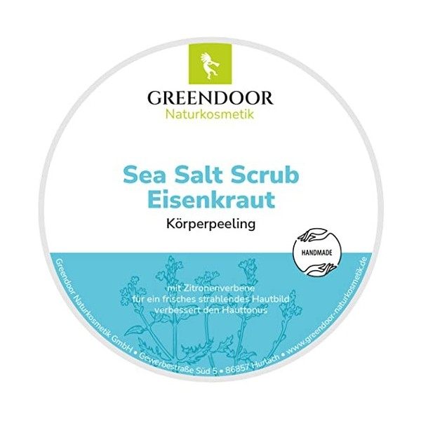 Greendoor Sel De Mer Gommage Verveine, Peeling sans Plastique, Cosmétique naturelle