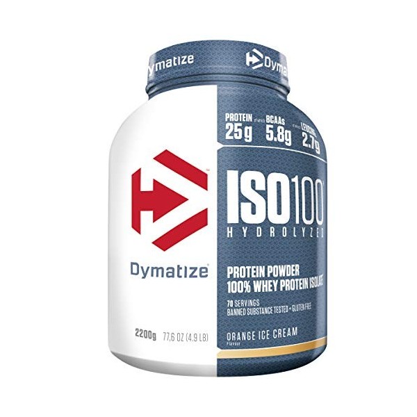 Dymatize ISO 100 Orange Ice Cream 2,2 kg - Hydrolysat de Protéines de Whey + Poudre dIsolat