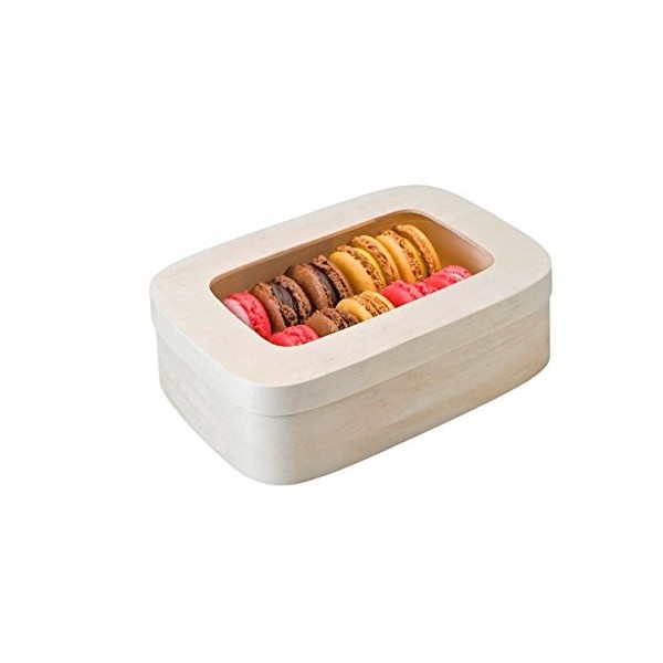 Garcia de pou Boîte Pour 10/12 Macarons 18X12,8X5 Cm Naturel Bois - 40 unités