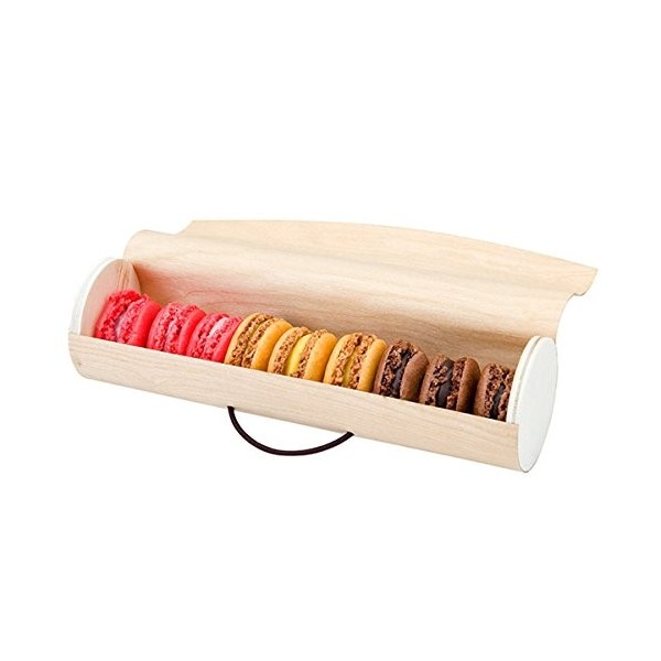 Garcia de pou Boîtes Cylindriques Pour 7/9 Macarons 6X22,5 Cm Naturel Bois - 50 unités