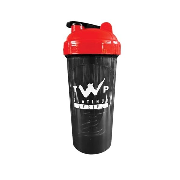 TWP Nutrition Platinum Series Cardio Bouteille mélangeuse classique sans BPA avec mélangeur et tige de mélange, parfait pour 