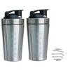 Pirspoce Shaker Proteine Inox | Bouteille Shaker en Métal 500/750ml | Bouteille Shaker Anti-fuite avec Boule Shaker | Shaker 