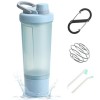 SXQLYH Bouteille shaker de protéines, de nutrition, 500 ml, avec boîte de rangement de 150 ml, avec boule mélangeuse en acier