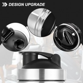 Lotvic Shaker à Protéines en acier Inoxydable, Protéine Shaker Tasse Fitness Gym pour Boisson protéinée, Shaker à Protéines S
