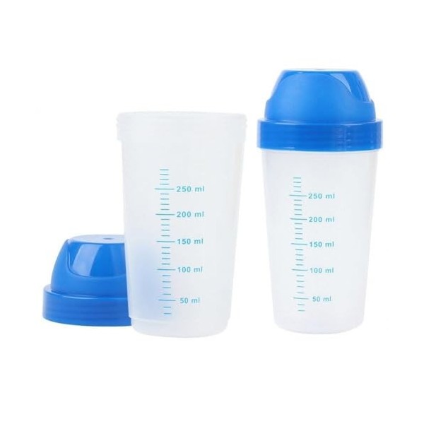 Bouteille Shaker transparente 300ml 2 pièces bouteille de mélange de protéines et de poudre de Milkshake bouteille deau prat