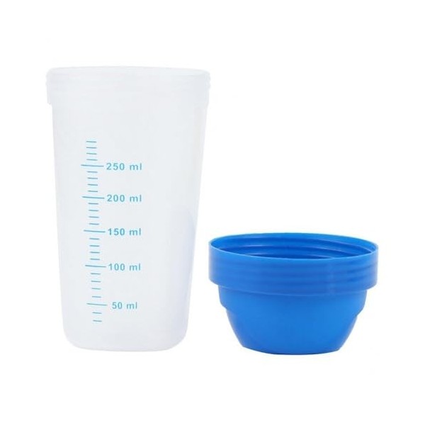 Bouteille Shaker transparente 300ml 2 pièces bouteille de mélange de protéines et de poudre de Milkshake bouteille deau prat