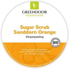 Greendoor Sucre Gommage Argousier Orange, Sucre Peeling sans Plastique, de la Manufacture Cosmétique naturelle