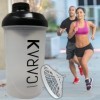 CARAK Shaker pour protéines 500ML fonction mélangeur avec filtre à perfusion pour smoothies protéinés pour le fitness récipie