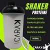 CARAK Shaker pour protéines 500ML fonction mélangeur avec filtre à perfusion pour smoothies protéinés pour le fitness récipie