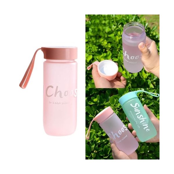 TIAOWU Tasse à eau portable en plastique de 600 ml pour couple capacité Bouteille deau de sport Bouteille deau froide Anti-