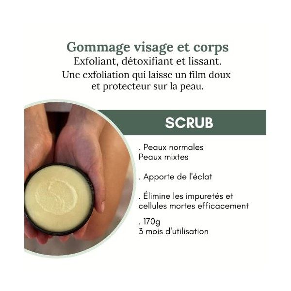 LES HUILETTES - Gommage Exfoliant SCRUB - 100% Naturel au sucre - Exfolie Détoxifie et Lisse -Visage et Corps - Parfum unique