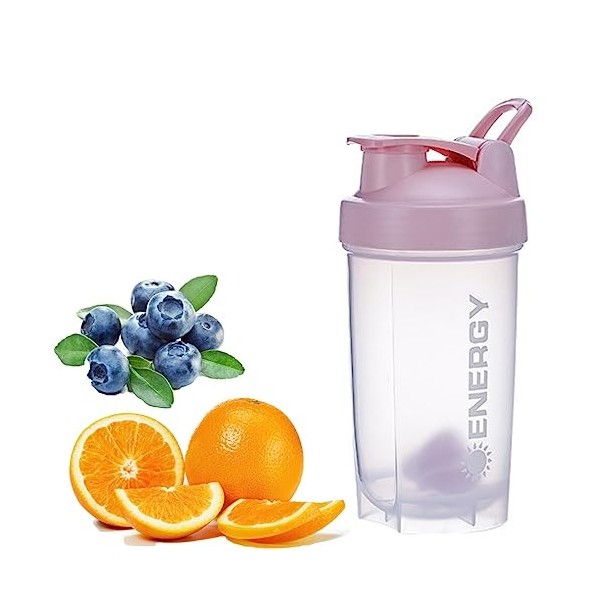 Shaker de protéines de 400 ml - Bouteille shaker de protéines de 500 ml sans BPA étanche portable pour compléments sportifs -