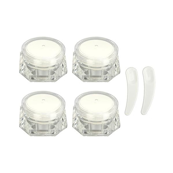 Alomejor Look Cosmétique Rechargeable Jar 4Pcs Récipient de Maquillage Compact en Plastique Durable et Portable pour Le Campi