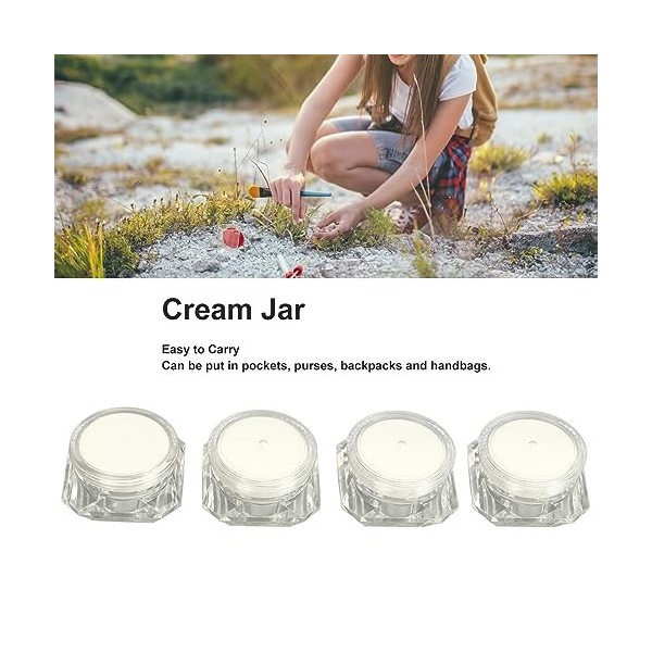 Alomejor Look Cosmétique Rechargeable Jar 4Pcs Récipient de Maquillage Compact en Plastique Durable et Portable pour Le Campi