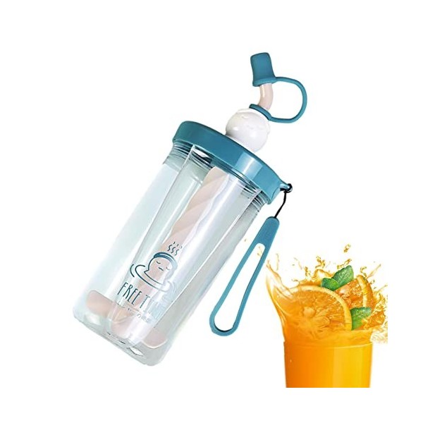 JINGAN tasse avec couvercle et paille - Bouteille deau potable 460 ml avec paille - Shaker Bottle, Protein Shake Mixer, Shak