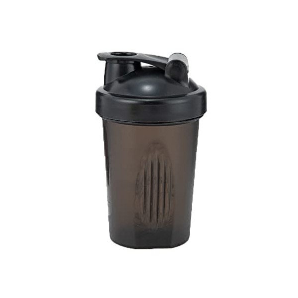 Bouteille shaker en plastique pour mélangeur de protéines en poudre, bouteille deau dentraînement de 400 ml avec bouchon mé