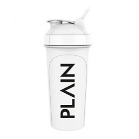 PLAIN® - Shaker blanc 700 ml | Shaker à protéines avec fermeture à pression, tamis et échelle de mesure | Shaker fitness pour