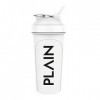 PLAIN® - Shaker blanc 700 ml | Shaker à protéines avec fermeture à pression, tamis et échelle de mesure | Shaker fitness pour