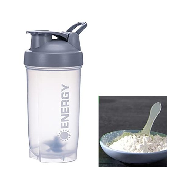 Shaker de protéines avec boule de mixage anti-fuite pour milkshake et protéines, pour boissons de sport, milkshake pour la sa