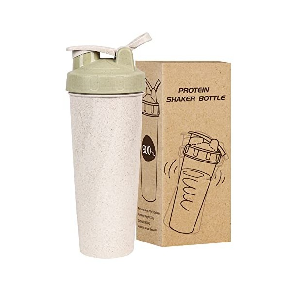 ROCKY&CHAO Shaker à protéines 900 ml pour le sport et les excursions, sans BAP, bouteille de grande capacité de 32 oz avec po