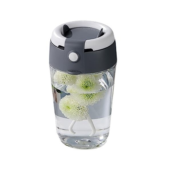 Shaker - Gobelet mélangeur automatique multi-usages - Anti-fuite - Facile à nettoyer - Grande capacité - 400 ml - Gris - 400 