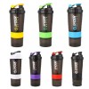 Shaker à 3 couches pour mélange de protéines, tasse de sport, fitness, bouteille deau en plastique graduée de 550 ml avec bo