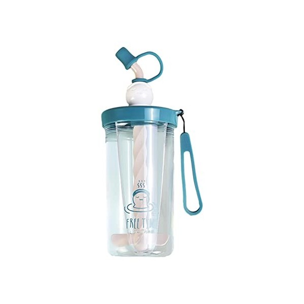 Qiongni Tasse à mélanger | Tasse à eau étanche 460 ml avec paille et couvercle,Shaker Bottle, Protein Shake Mixer, Shaker Cup