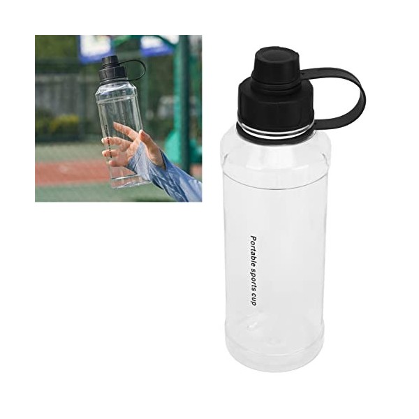 FECAMOS Bouteille deau de Sport, Grande capacité 1 Litre pour Bouteille deau avec poignée Large pour Un Usage Quotidien Le 