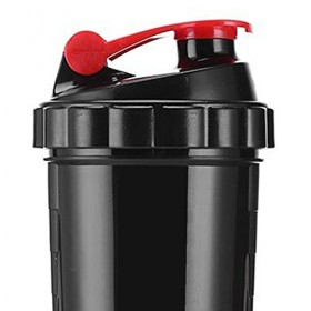Alomejor Shaker Bouteille 3 Couches Anti-Fuite Portable en Plastique Mélangeur De Sport Tasse avec Boîte De Capsules De Poudr