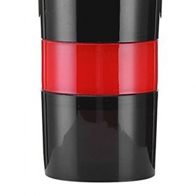 Alomejor Shaker Bouteille 3 Couches Anti-Fuite Portable en Plastique Mélangeur De Sport Tasse avec Boîte De Capsules De Poudr