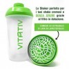 VITATIV - Gourde Shaker 600 ml, pour sports et activités de plein air, parfaite pour les protéines