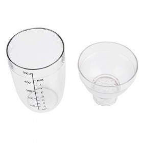 Bouteille shaker anti-corrosion transparente 300 ml 17 cm en résine PC