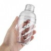 Shaker à cocktail anticorrosion en résine PC transparente GraSky 300 ml : bouteille shaker de barre durable de 17 cm